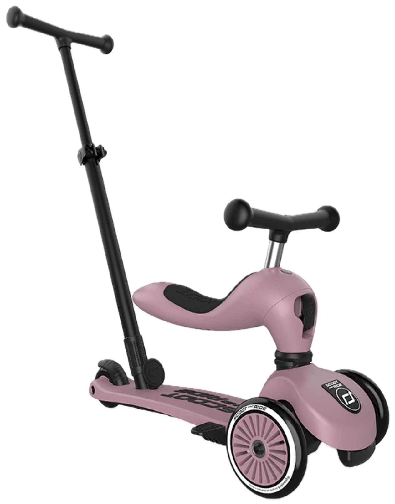 Trotinetă 2 în 1 pentru copii Scoot&Ride - Highwaykick 1 Push & Go, Wildberry