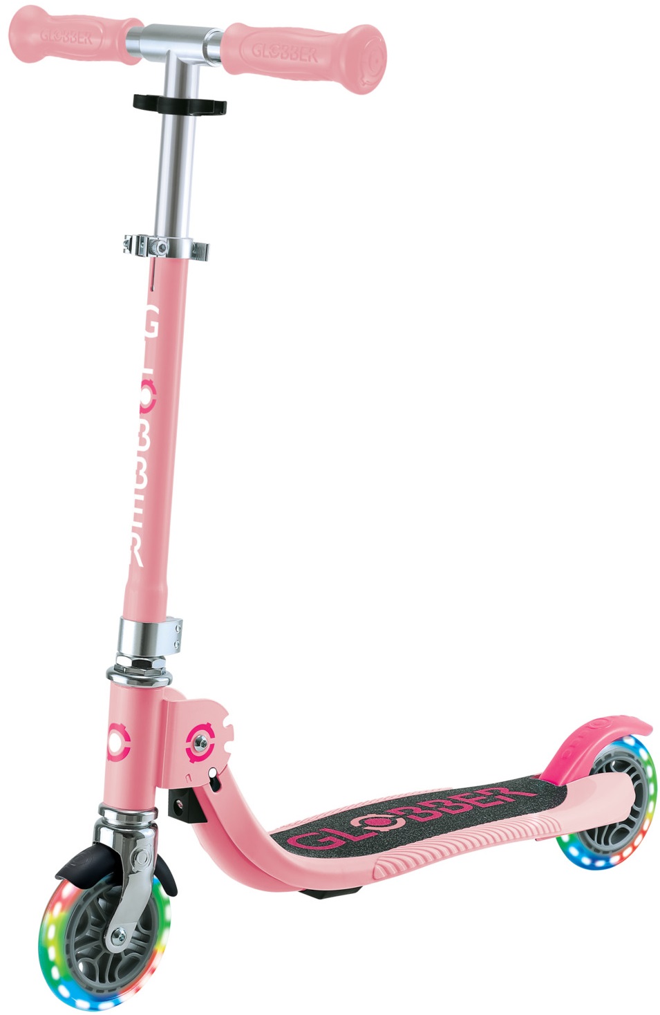 Trotinetă pentru copii  Globber - Flow Foldable Junior Lights, roz