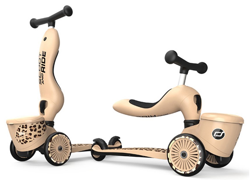 Trotinetă și bicicletă de echilibru 2 în 1 pentru copii  Scoot &amp; Ride - HighwayKick 1 Lifestyle, bej