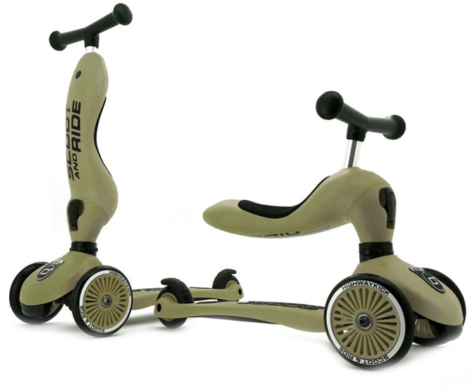 Trotinetă și bicicletă de echilibru 2 în 1 pentru copii  Scoot &amp; Ride - HighwayKick 1 Lifestyle, verde deschis