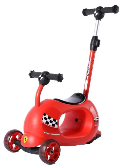 Trotinetă pentru copii Mesuca - Ferrari, 4 in 1, rosie