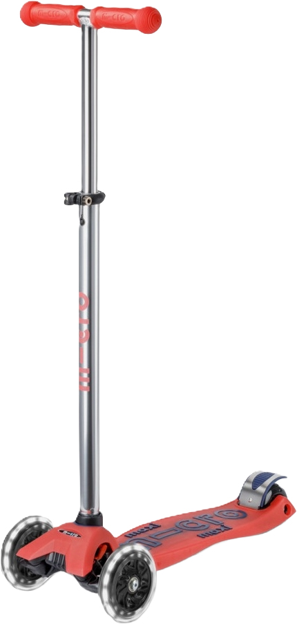 Trotinetă pentru copii Micro - Maxi Deluxe, LED, Glow, Aura Red
