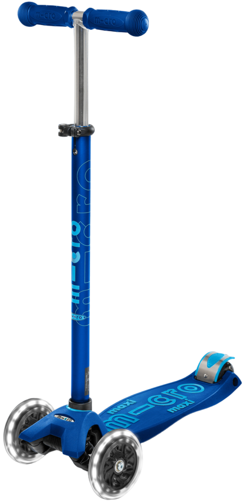 Trotinetă pentru copii Micro - Maxi Deluxe LED, Navy Blue