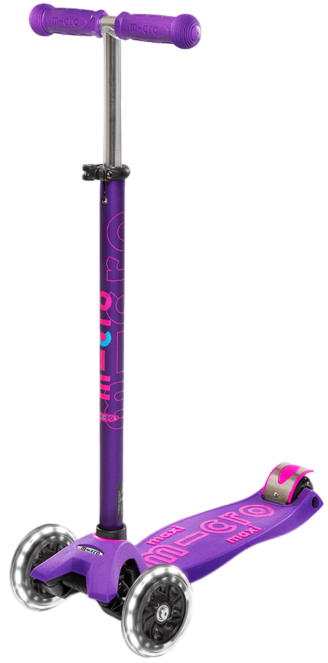 Trotinetă pentru copii Micro - Maxi Deluxe LED, Purple