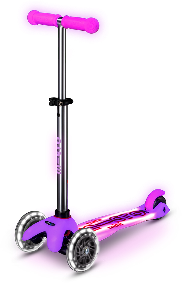Trotinetă pentru copii Micro - Mini Deluxe, Glow LED Plus, Roz Frosty