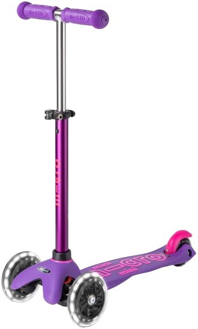 Trotinetă pentru copii  Micro - Mini Deluxe LED, Purple Pink