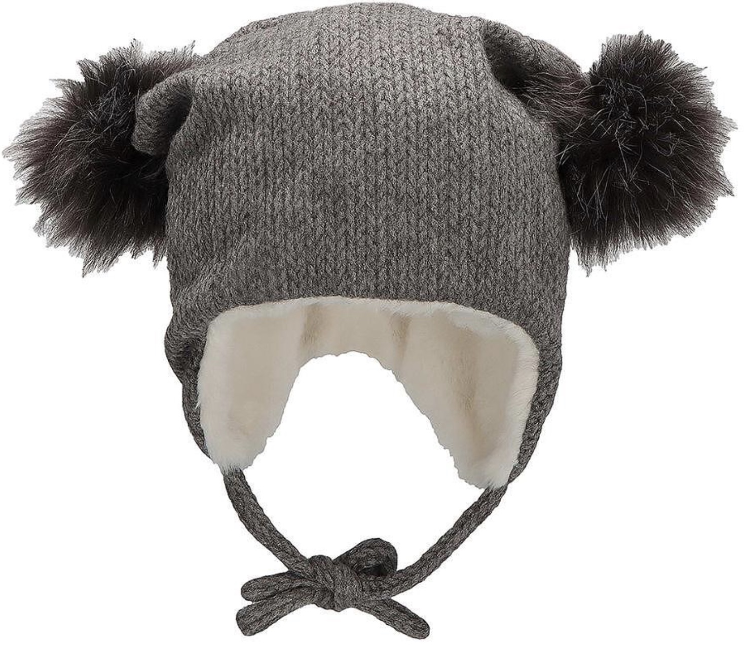 Căciulă de iarnă pentru copii cu pompoane Sterntaler - 55 cm, 4-6 ani, gri