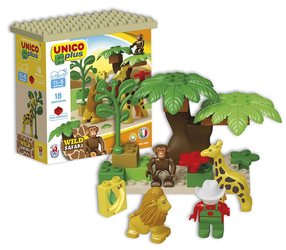 Set de constructii Unico Plus - SAfari, 18 piese