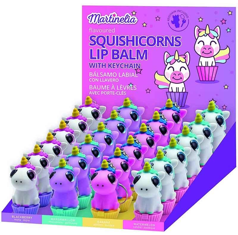 Balsam de buze pentru copii Martinelia - Squishcorns, unicorn, asortiment