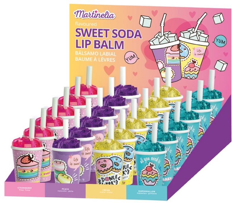 Balsam de buze pentru copii Martinelia - Sweet Soda, asortiment, 7g