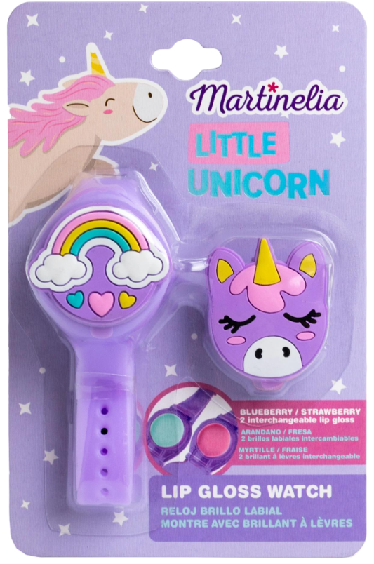 Balsam de buze pentru copii  Martinelia - Unicorn, ceas, 2 parfumuri