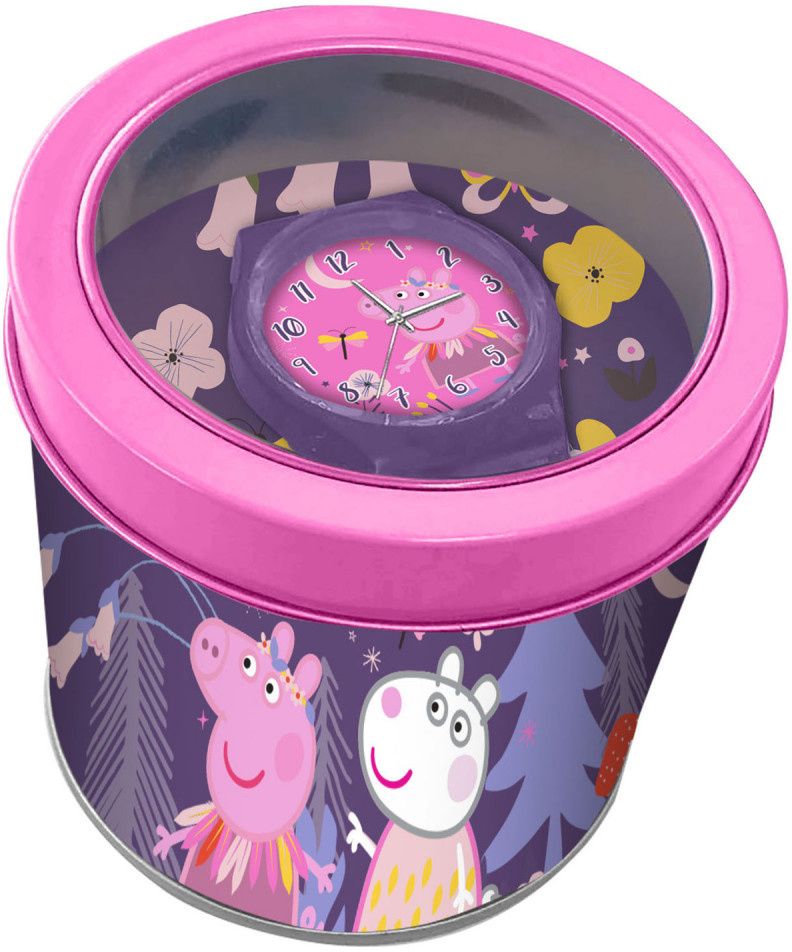 Ceas pentru copii - Peppa Pig, analog, în cutie metalică