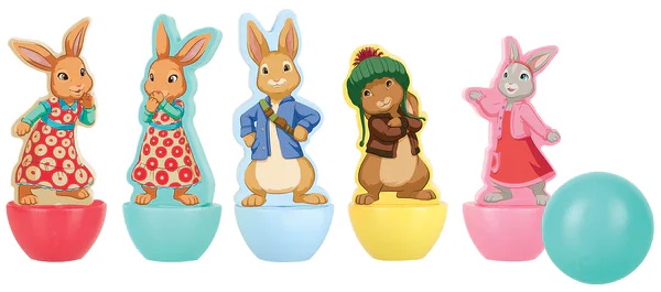 Pistă de bowling din lemn pentru copii Orange Tree Toys - Peter Iepurașul, 6 piese