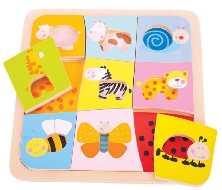 Puzzel din lemn pentru copii Bigjigs - Asociatii
