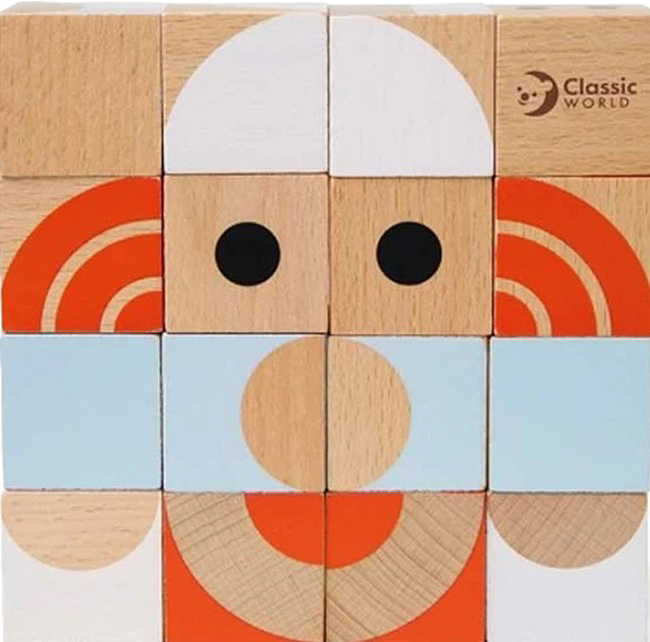 Puzzle din lemn pentru copii  Classic World - Blocuri geometrice