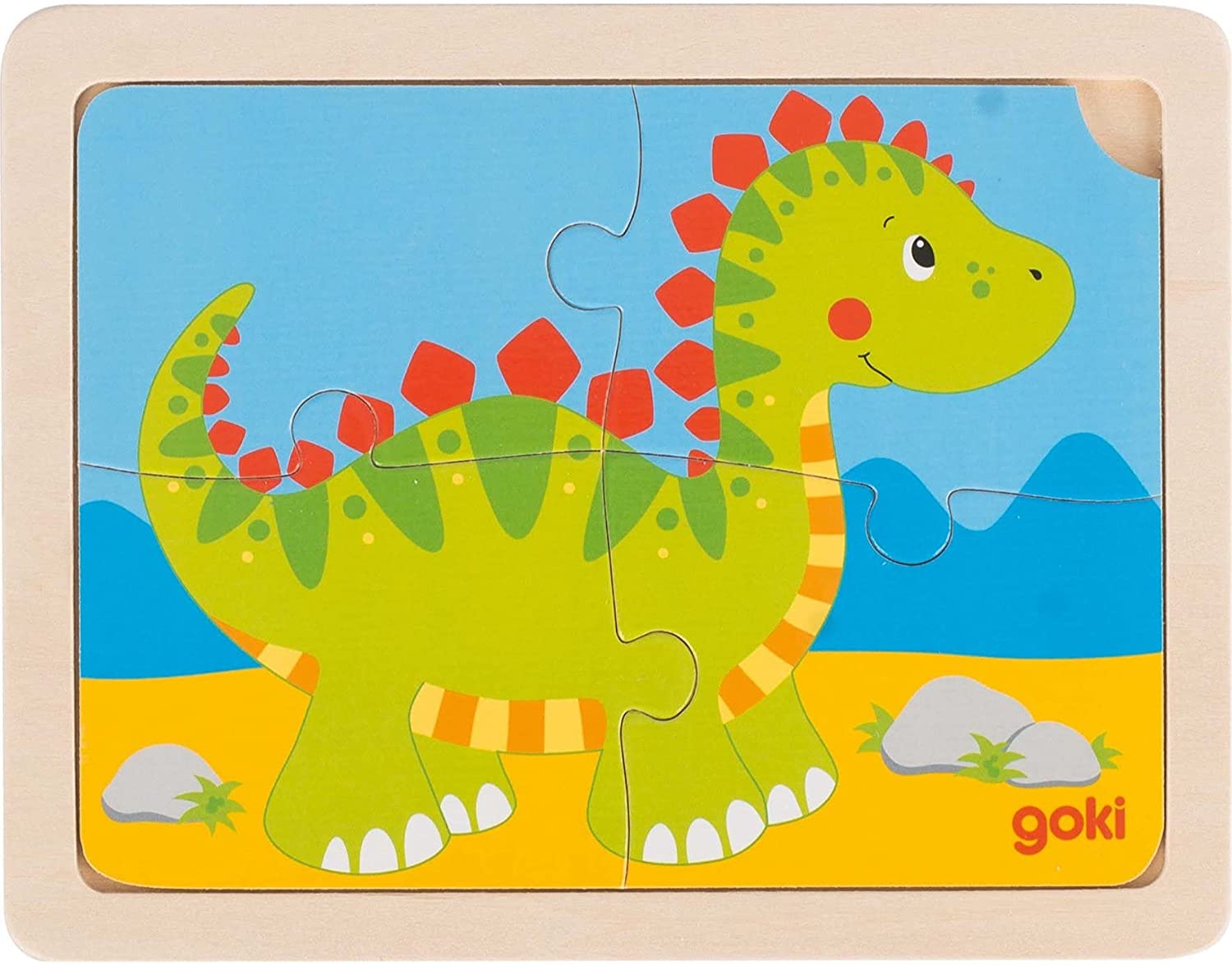 Puzzle din lemn pentru copii Goki - Dinosaur