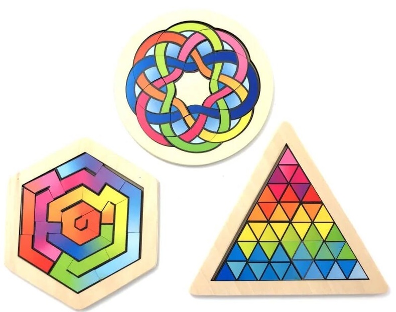 Puzzle din lemn pentru copii Goki - Culori si forme, sortiment
