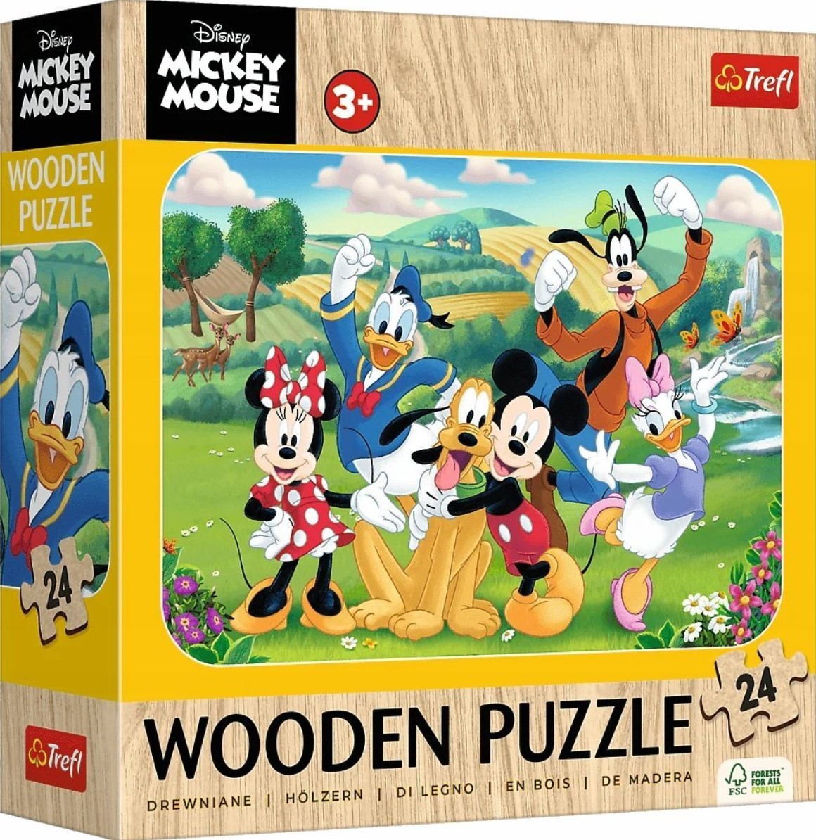 Puzzle din lemn pentru copii  Trefl din  24 piese - Mickey Mouse și prietenii