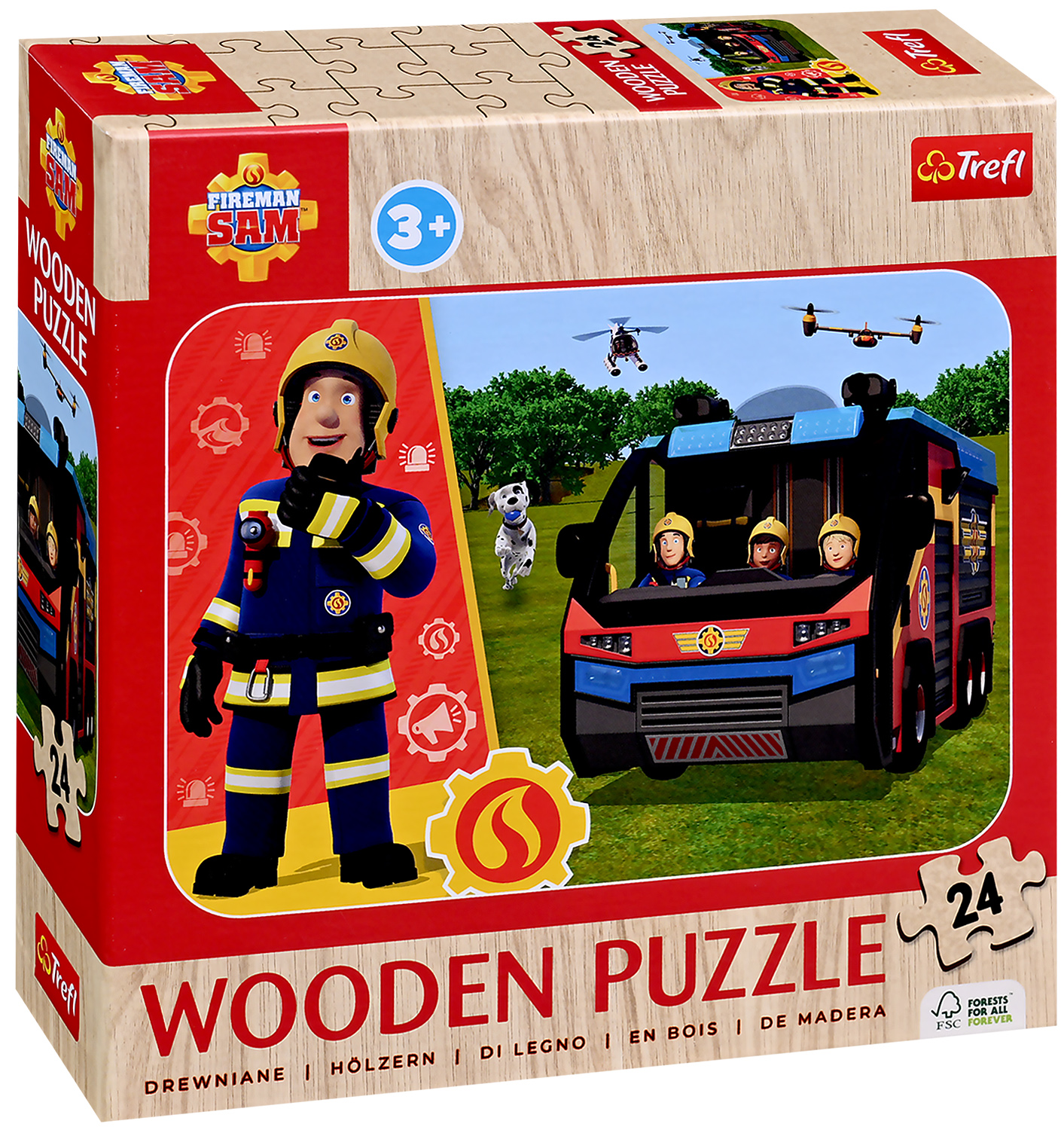 Puzzle din lemn pentru copii Trefl din 24 piese - Pompierul Incredibil