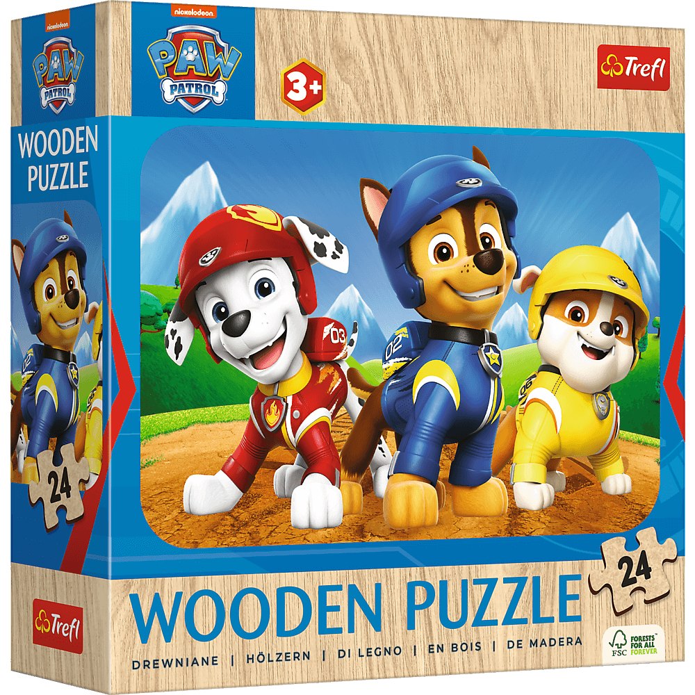 Puzzle din lemn pentru copii Trefl din 24 piese - Minunata echipa Patrula căţeluşilor