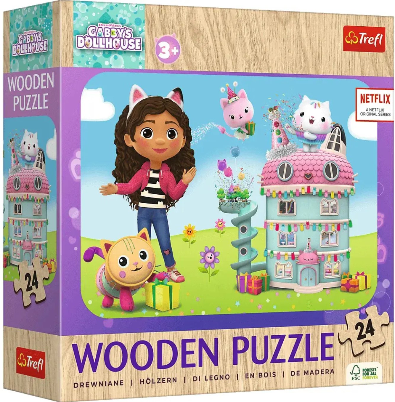 Puzzle din lemn pentru copii  Trefl din  24 piese - Gabby și prietenii ei