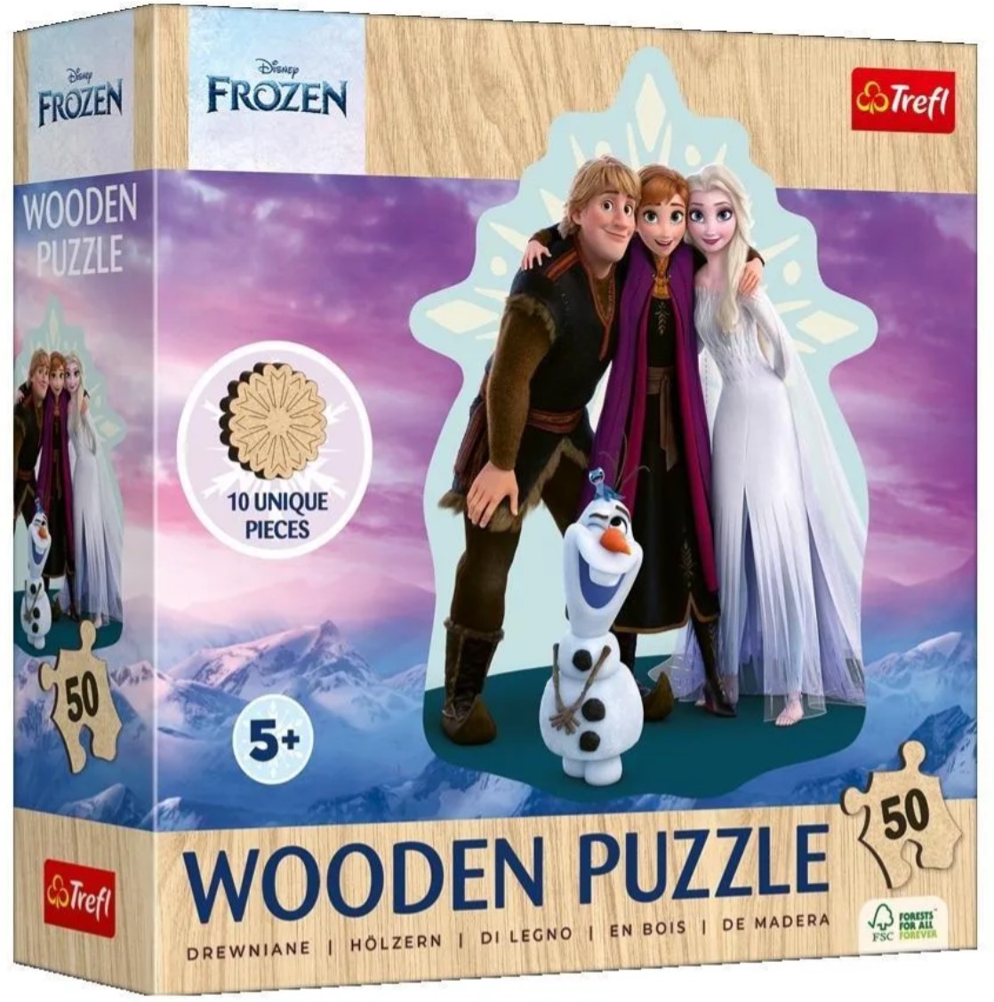 Puzzle din lemn pentru copii  Trefl din  50 piese - Regatul înghețat preferat