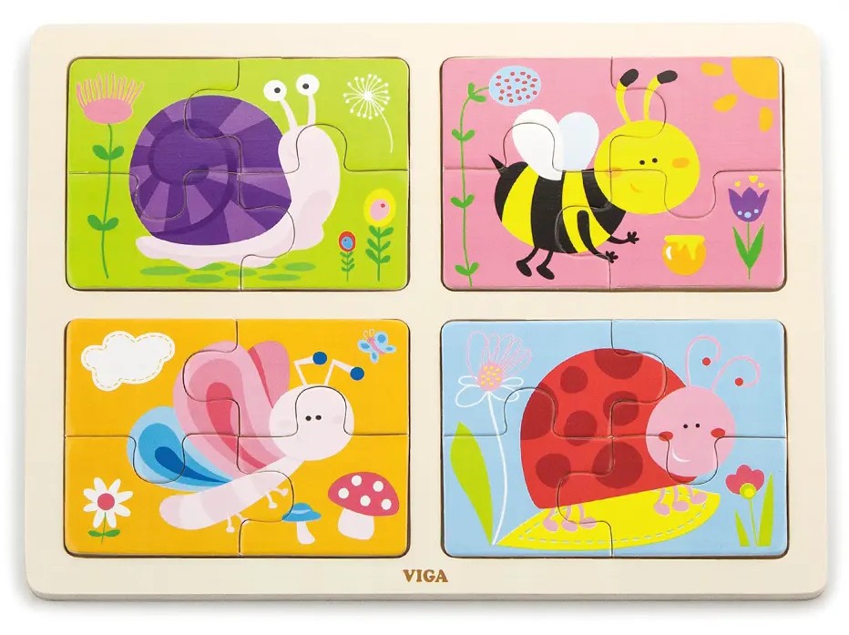 Puzzle din lemn pentru copii Viga Toys din 16 piese - Animale poloneze