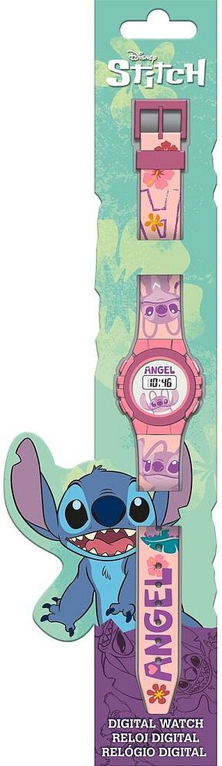 Ceas digital pentru copii  Kids Licensing Stitch - Pink Angel