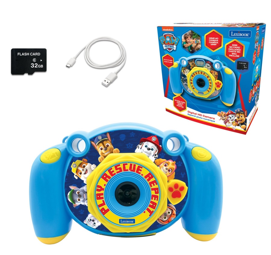 Aparat foto pentru copii cu cameră HD și card SD Lexibook - Paw Patrol