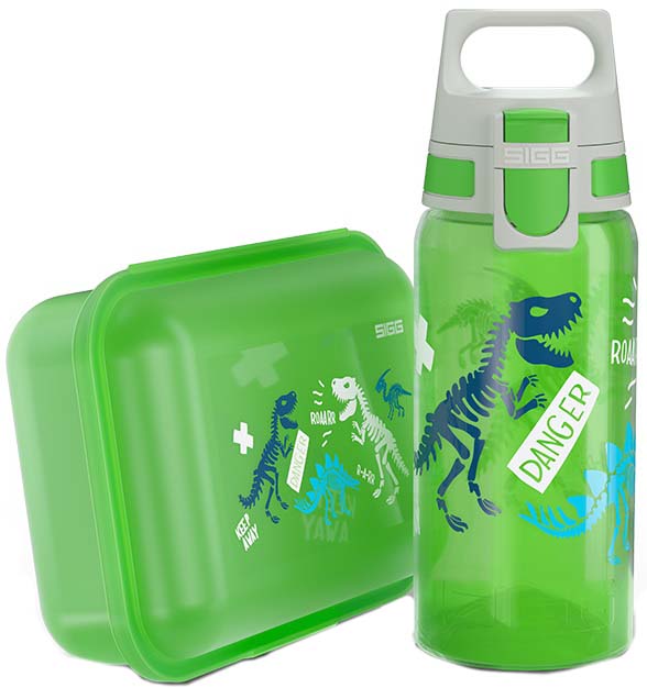 Set biberon pentru copii și cutie de hrănire Sigg Viva - Jurassica