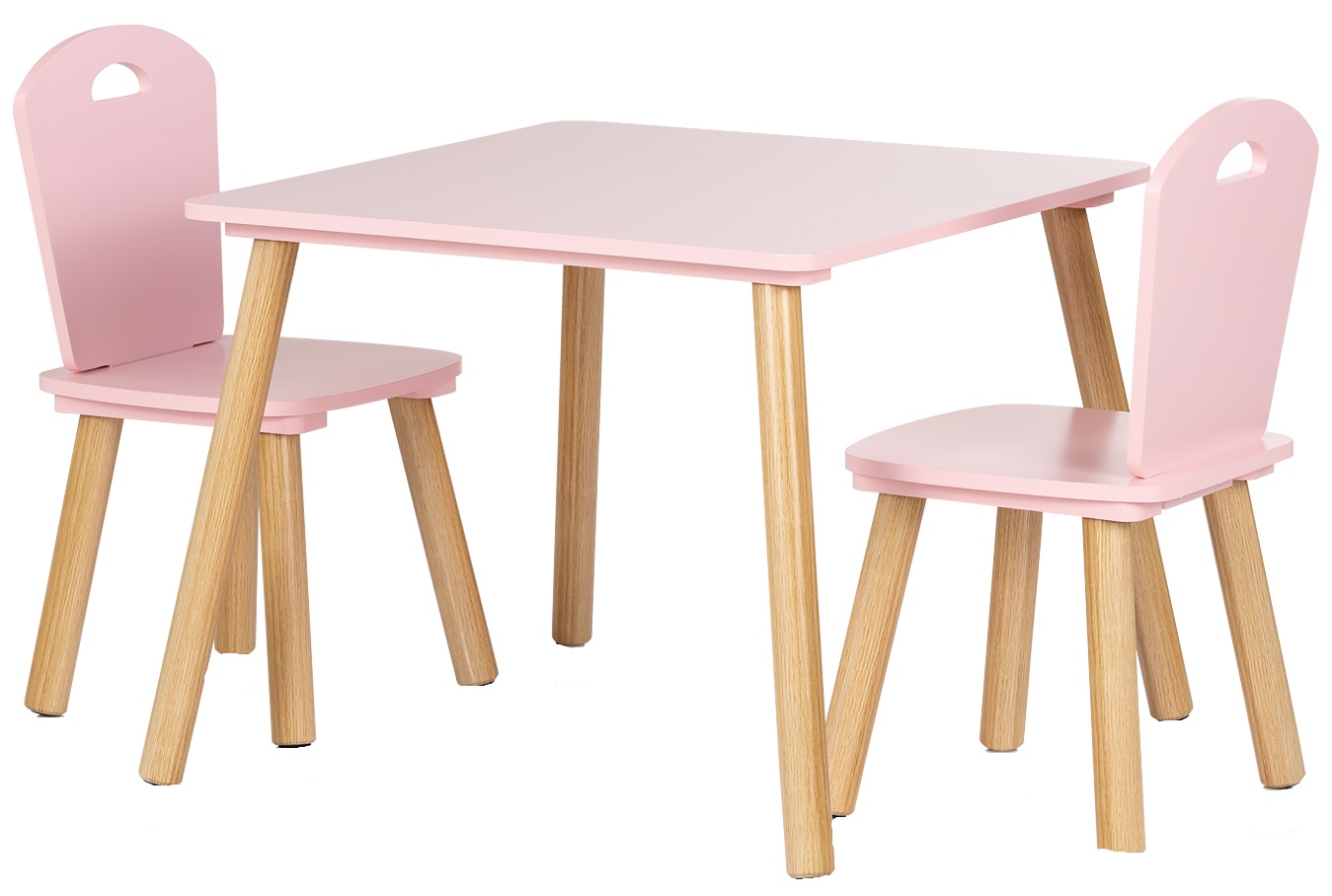 Set pentru copii Chipolino - Masă cu două scaune, MDF, roz