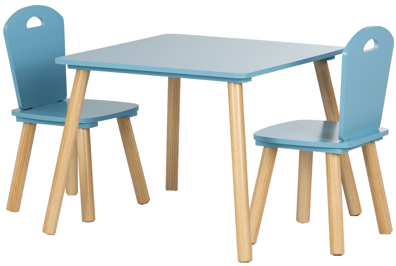 Set pentru copii Chipolino - Masă cu două scaune, MDF, albastru