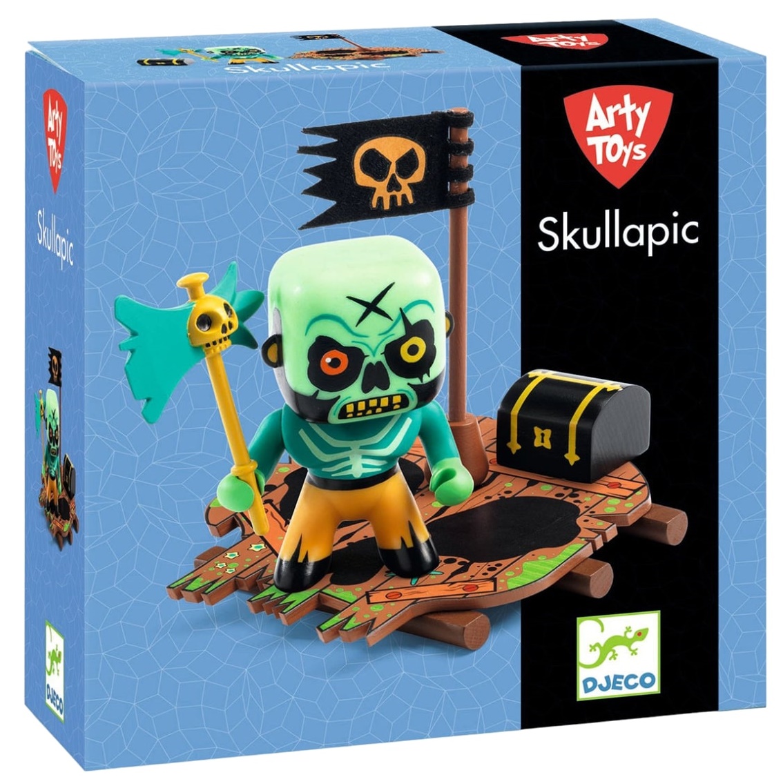 Set de figurine pentru copii  Djeco - Schelet de pirat pe o plută