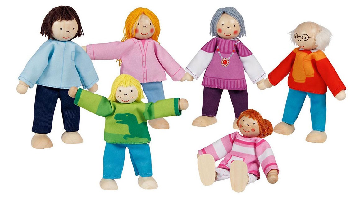 Set de papusi flexibile pentru copii Goki - Familie modernă