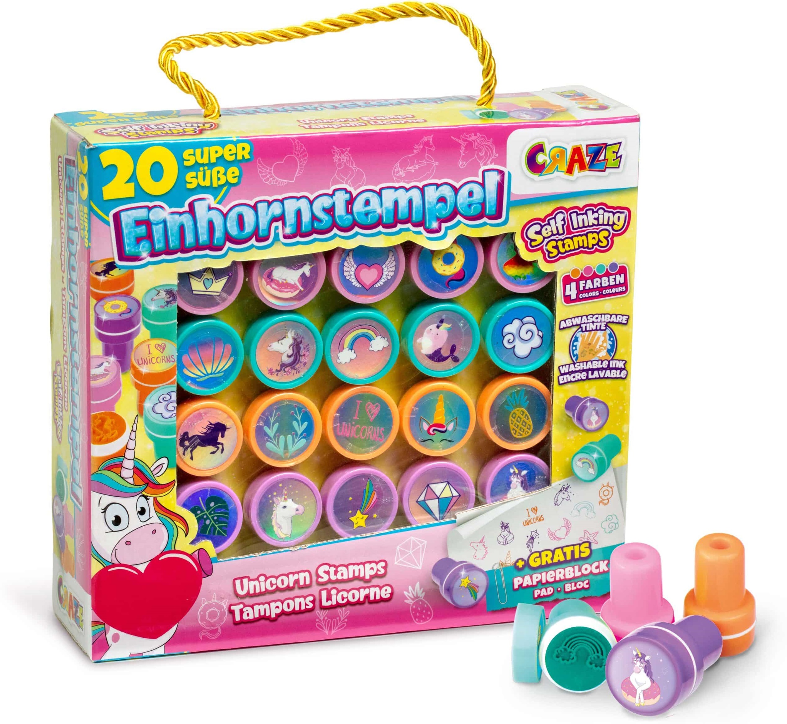 Set de timbre pentru copii Craze - Unicorni multicolori