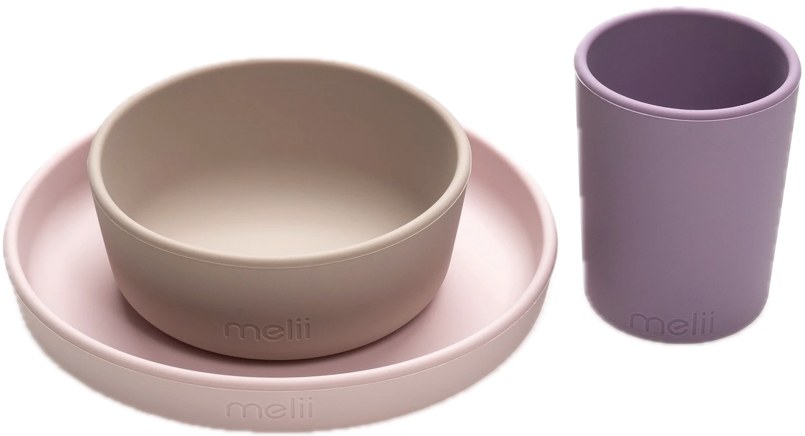 Set de masă pentru copii, format din 3 piese Melii - Roz-mov