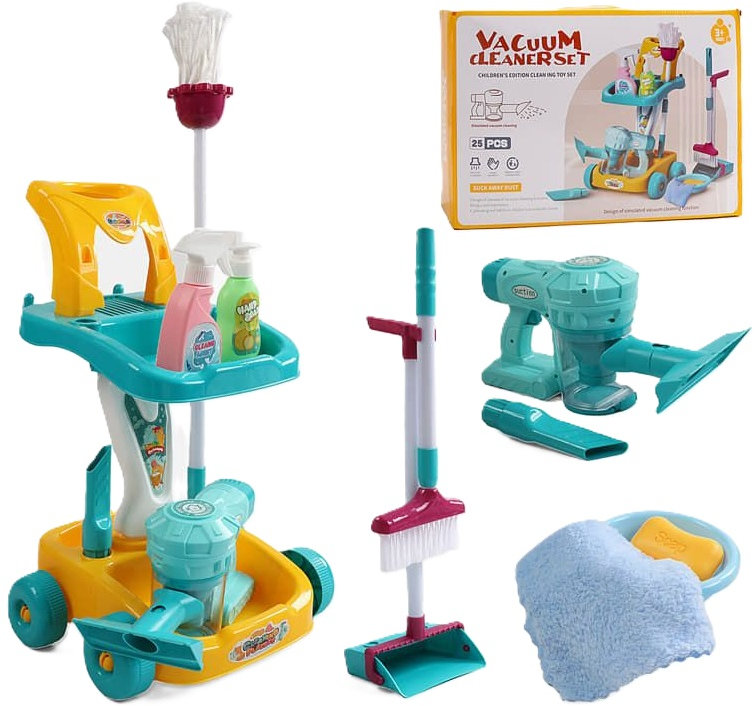 Set de curățenie pentru copii Raya Toys – cu aspirator și accesorii