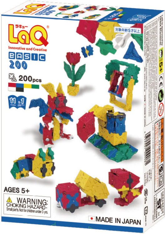 Constructor pentru copii 11 în 1 LaQ - Basic 200, Starter Set, 200 piese
