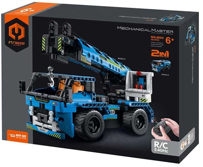 Constructor pentru copii 2 în 1 iM.Master - Macara și camion de construcții, R/C, 401 piese