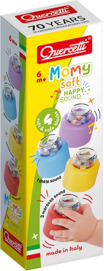 Constructor pentru copii Quercetti - Momy Soft Happy Sound, 4 piese