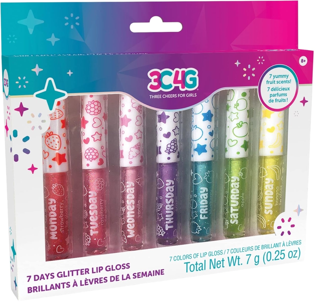 Set cosmetic pentru copii  3C4G - Luciuri de buze, 7 bucăți