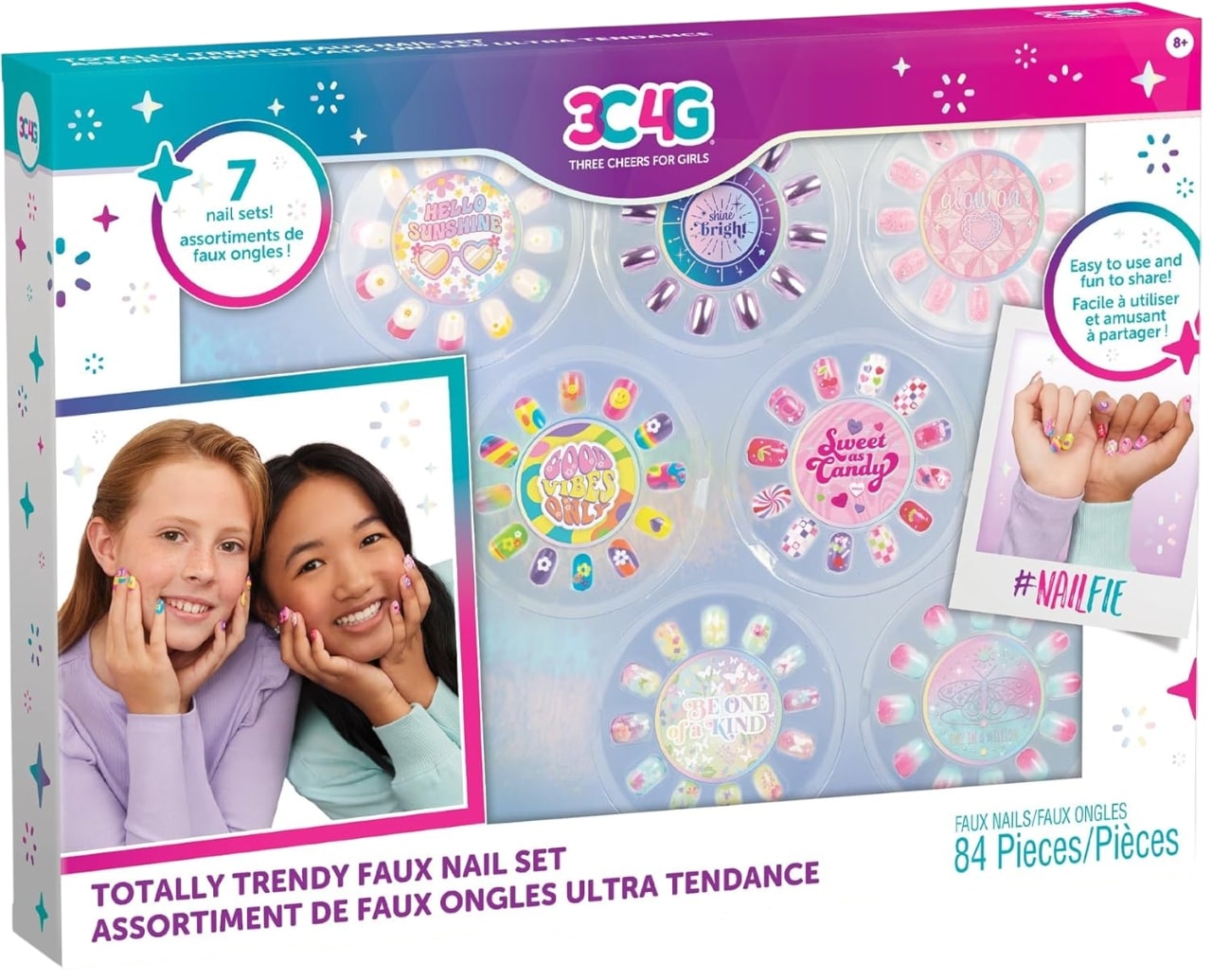 Set cosmetic pentru copii  3C4G - Unghii artificiale, 84 bucăți
