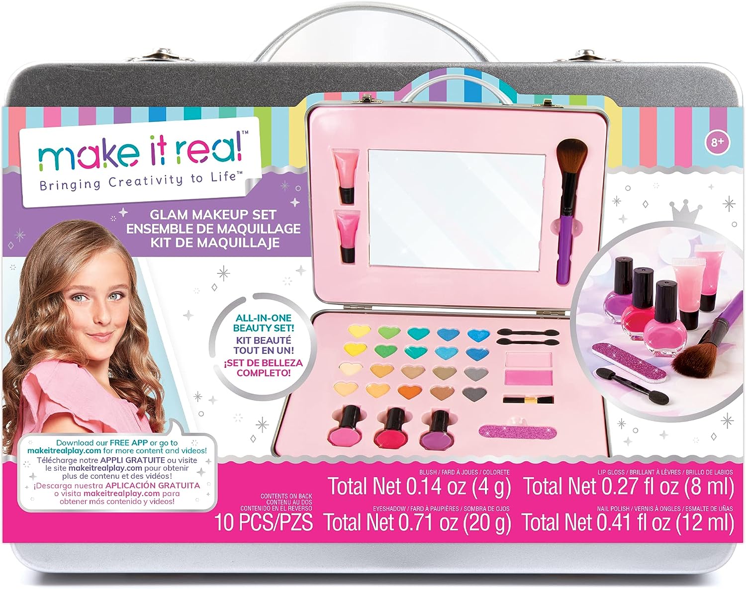 Set de cosmetice pentru copii Make it Real - Machiaj și lac de unghii