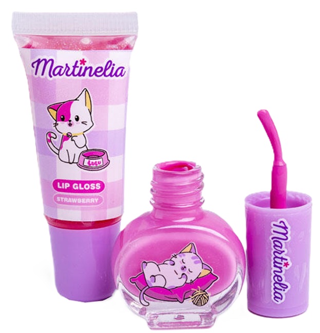 Set cosmetic pentru copii Martinelia Lulu & Duki - Luciu de buze și oja