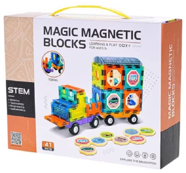 Constructor magnetic pentru copii Sonne - Cars, 41 piese