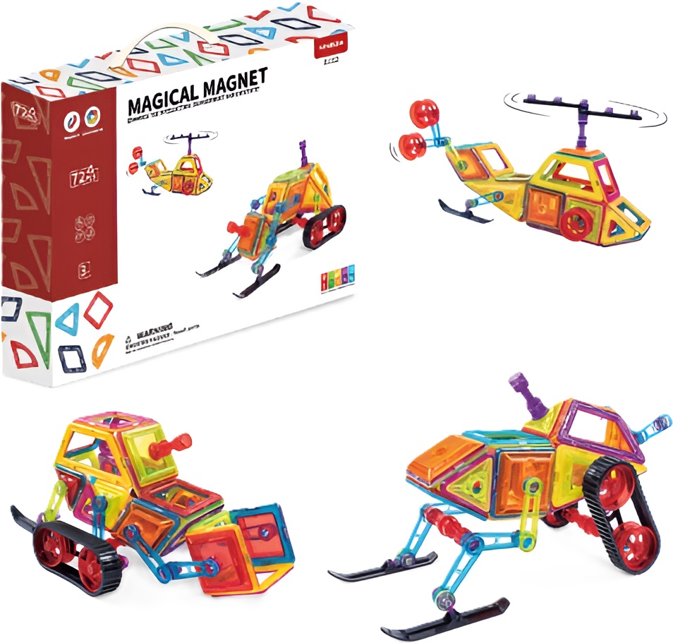 Constructor magnetic pentru copii  Sonne - Omega, 72 piese