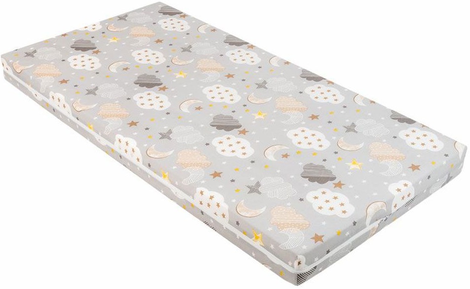Saltea copii Kikka Boo - Fantasia Plus, 60 x 120 x 6 cm, Clouds Grey