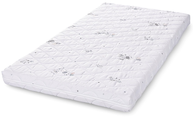 Saltea pentru copii Lorelli - Holiday, 70 х 140 х 10 cm, bej cu pisică și girafă