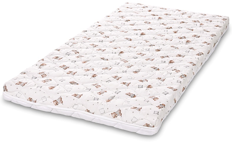 Saltea pentru copii Lorelli - Holiday, 70 х 140 х 10 cm, bej cu ursuleți dormind