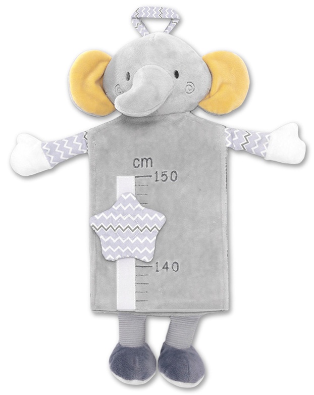 Bandă de măsură pentru perete pentru copii Lorelli - Elefant, gri